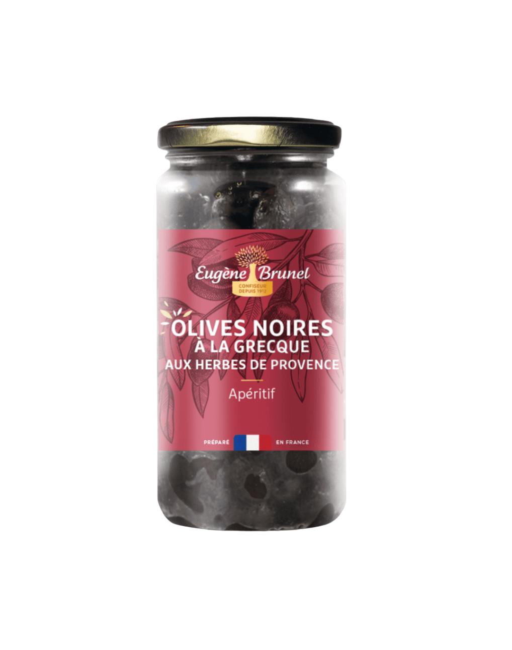 Svarta oliver med provensalska örter 230g