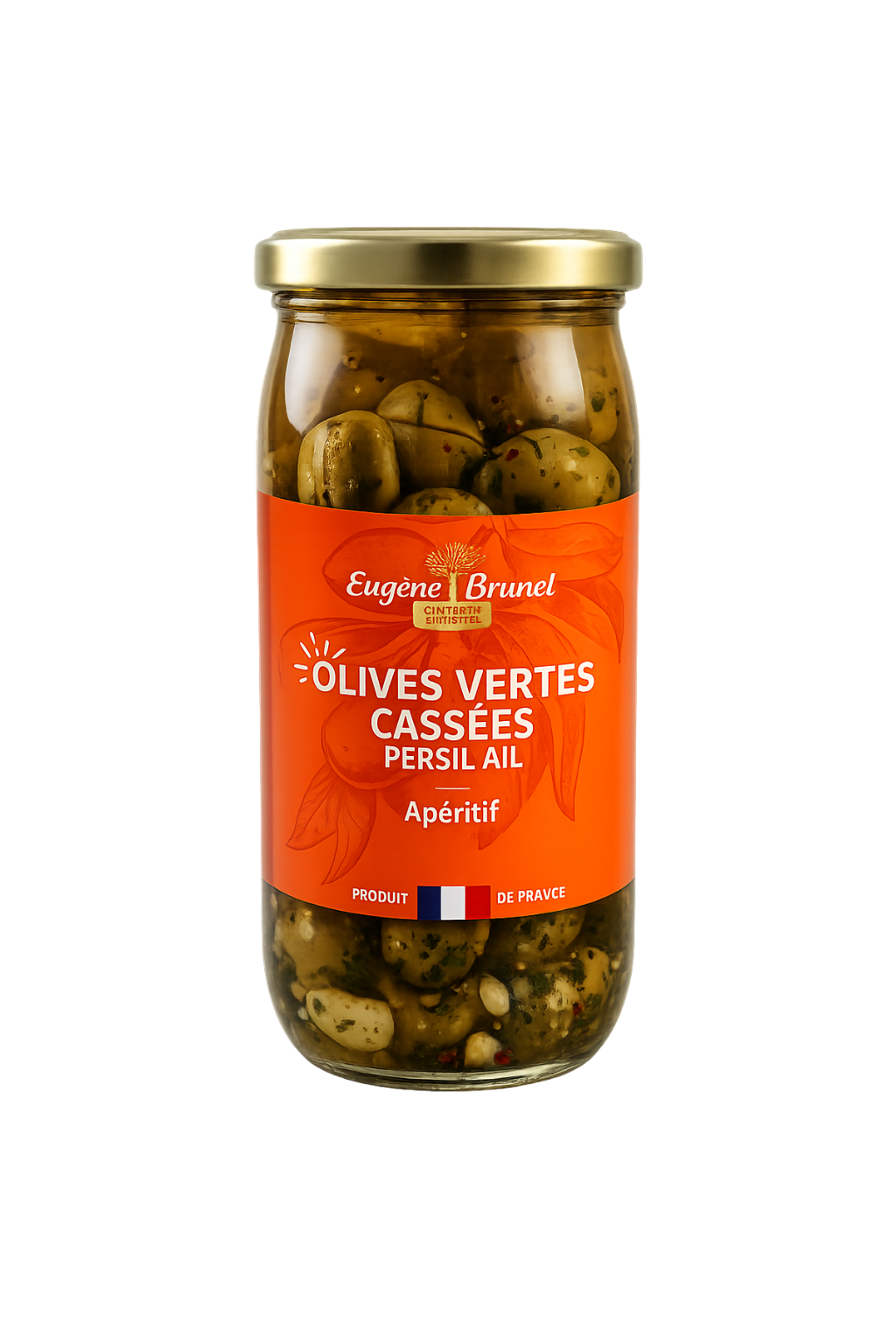 Oliver brutna med vitlök 200g